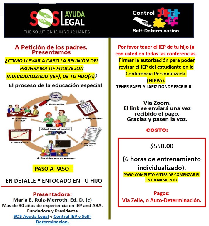CONTROLA LA REUNION DE EL IEP DE TU HIJO (A) - Individual
