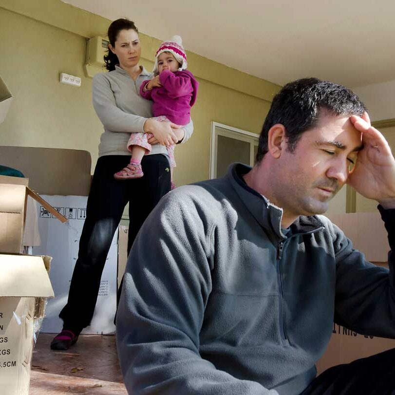 family packing in process of eviction